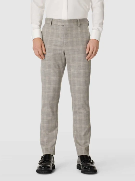 Zdjęcie produktu Spodnie do garnituru o kroju slim fit ze wzorem w kratę glencheck model ‘NEIL’ Selected Piaskowy
