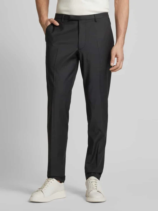 Zdjęcie produktu Spodnie do garnituru o kroju super slim fit z dodatkiem żywej wełny model ‘Cicastello’ ‘CIPOWERSTRETCH’ CINQUE Czarny