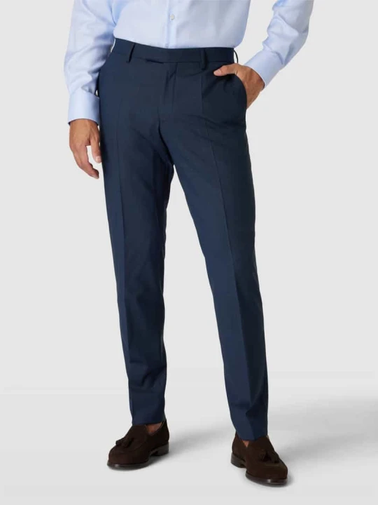 Zdjęcie produktu Spodnie do garnituru z zakładkami w pasie model ‘Ryan’ Pierre Cardin Ciemnoniebieski