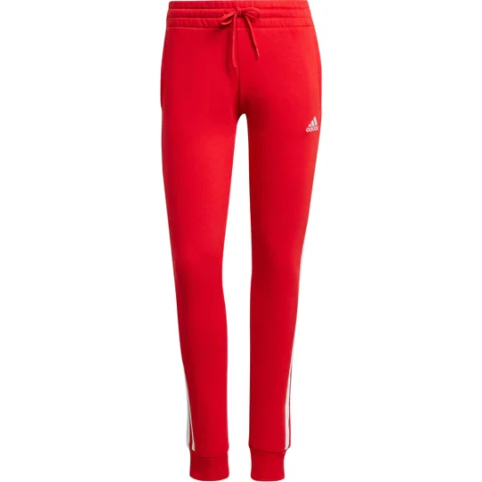 Zdjęcie produktu Spodnie dresowe damskie Essentials 3-Stripes Fleece Adidas Czerwony
