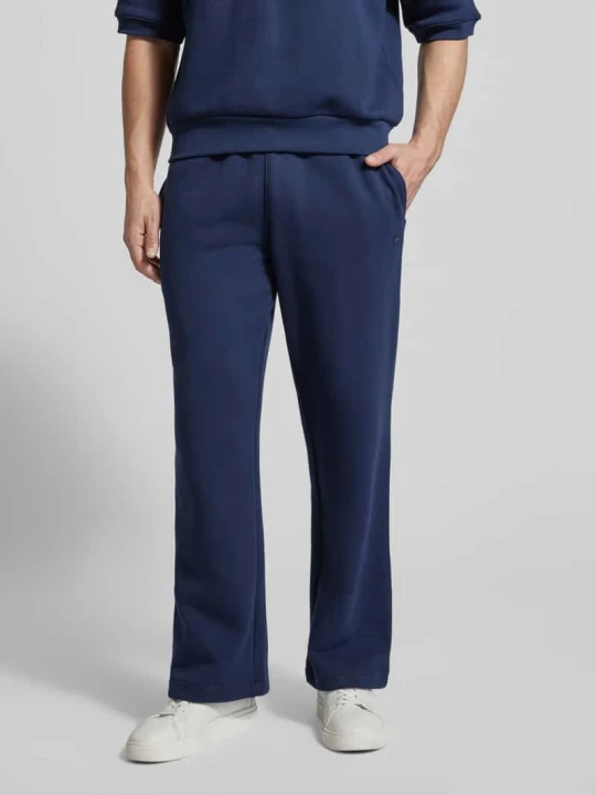 Zdjęcie produktu Spodnie dresowe krój loose fit z czystej Bawełna Lacoste Granatowy