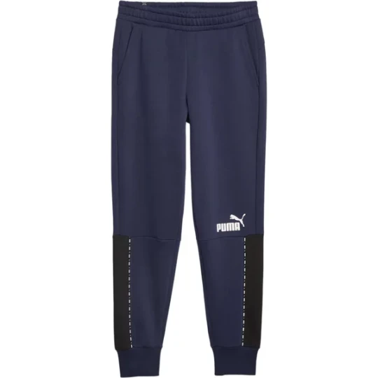 Zdjęcie produktu Spodnie dresowe męskie ESS Block x Tape Sweatpants FL Puma Granatowy