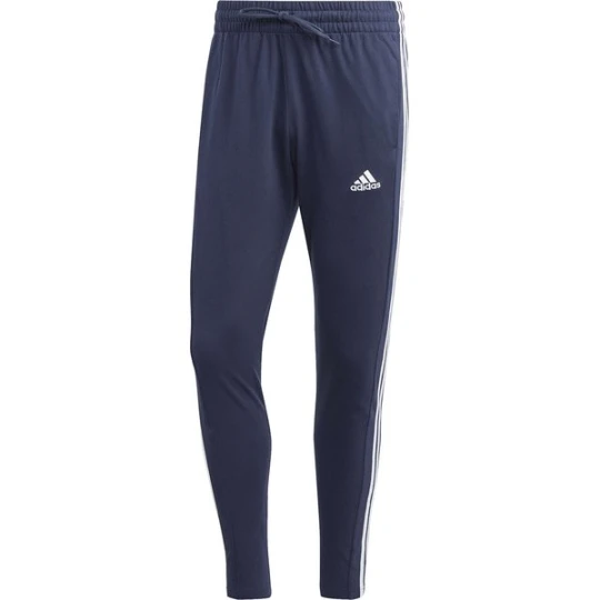 Zdjęcie produktu Spodnie dresowe męskie Essentials Stingle Jersey Tapered Open Hem 3-Stripse Adidas Granatowy