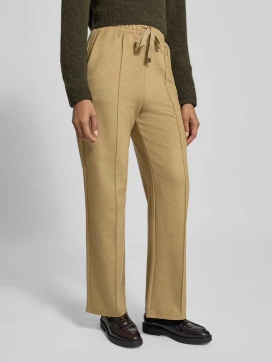 Zdjęcie produktu Spodnie dresowe o kroju regular fit z dodatkiem żywej wełny model ‘SPONDA’ Weekend Max Mara Camel