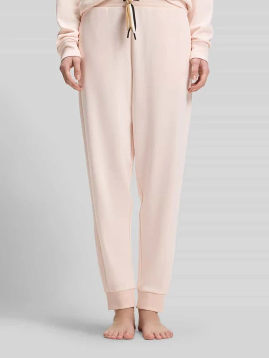 Zdjęcie produktu spodnie dresowe o kroju regular fit z mieszanka bawełny model 'CP STRIPE_PANTS CUFF' Boss Różowy