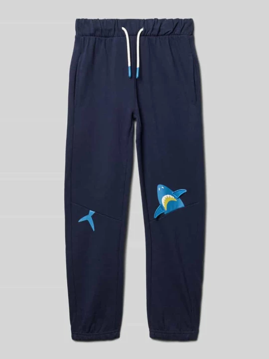 Zdjęcie produktu Spodnie dresowe o kroju regular fit z nadrukiem z motywem BLUE SEVEN Granatowy
