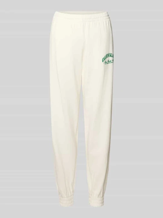 Zdjęcie produktu Spodnie dresowe o kroju relaxed fit z czystej bawełny Calvin Klein Złamany biały