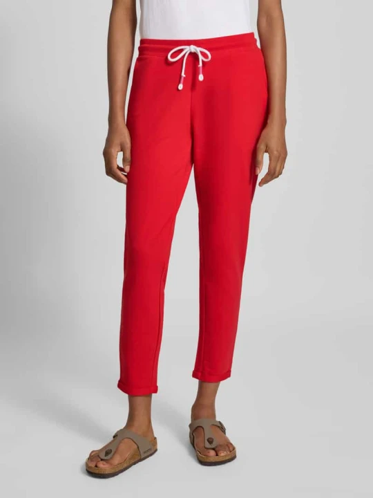 Zdjęcie produktu Spodnie dresowe o kroju slim fit z mieszanki bawełny model 'Cozy Nights' Mey Czerwony