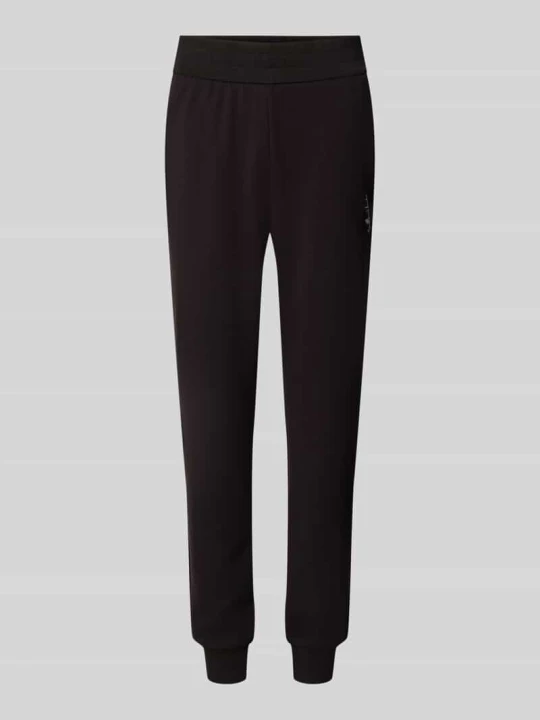 Zdjęcie produktu spodnie dresowe o kroju slim fit z mieszanki wiskozy Armani Exchange Czarny