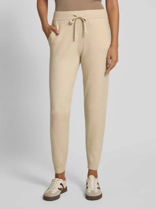 Zdjęcie produktu Spodnie dresowe o kroju slim fit z wiskozy Christian Berg Beżowy melanż