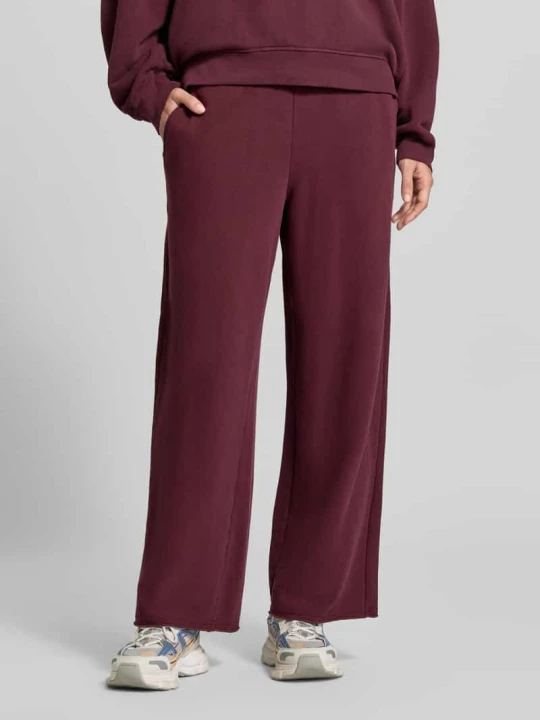 Zdjęcie produktu Spodnie dresowe o kroju straight fit z elastycznej mieszanki bawełny American Vintage Bordowy