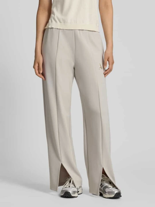 Zdjęcie produktu Spodnie dresowe o kroju straight fit z elastycznej mieszanki wiskozy Armani Exchange Beżowy