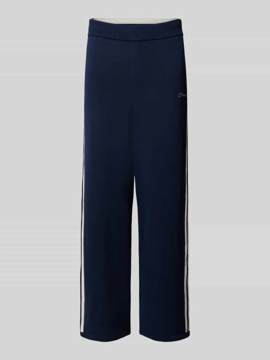 Zdjęcie produktu Spodnie dresowe o kroju straight fit z mieszanka wiskozy model 'VARSITY' PROHIBITED Granatowy
