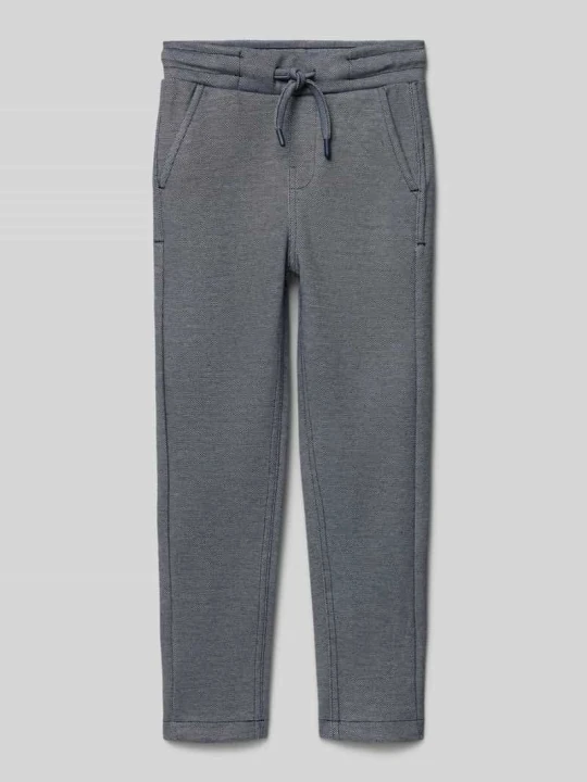 Zdjęcie produktu Spodnie dresowe o kroju straight fit ze strukturalnym wzorem BLUE SEVEN Granatowy