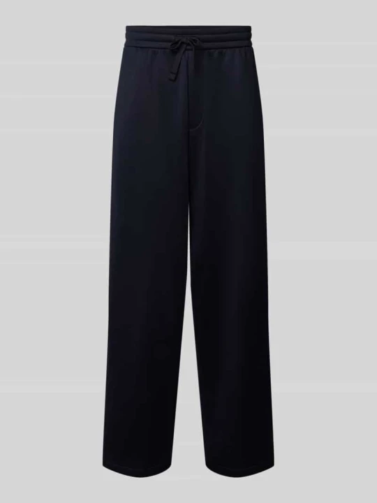 Zdjęcie produktu Spodnie dresowe o kroju wide fit z elastycznym pasem Armani Exchange Ciemnoniebieski