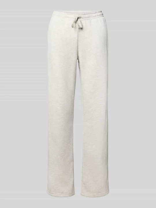 Zdjęcie produktu Spodnie dresowe o kroju wide fit z mieszanki bawełny model 'Iconic' Gina Tricot Jasnoszary melanż
