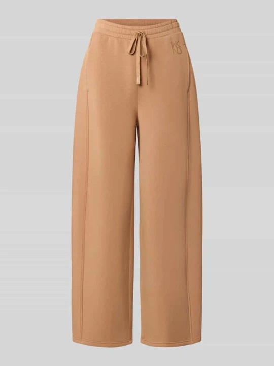 Zdjęcie produktu Spodnie dresowe o kroju wide leg z mieszanka modalu model 'GETTO' Weekend Max Mara Camel