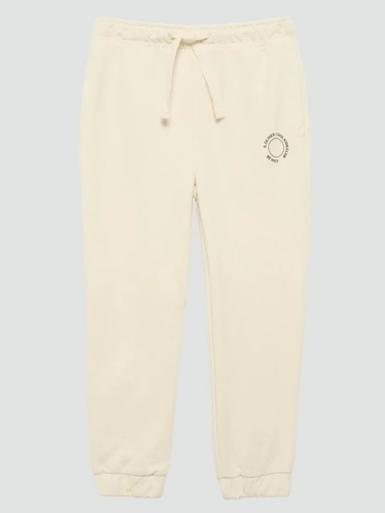 Zdjęcie produktu Spodnie dresowe unisex z małym nadrukiem s.Oliver beżowy