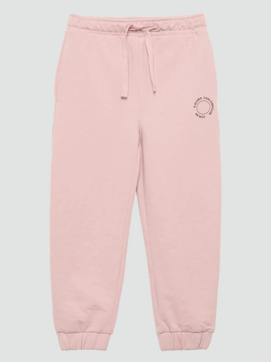 Zdjęcie produktu Spodnie dresowe unisex z małym nadrukiem s.Oliver różowy