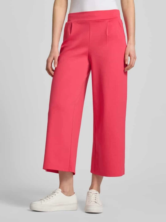 Zdjęcie produktu Spodnie dresowe wide leg z elastycznym pasem model 'Kate' Ichi Mocnoróżowy