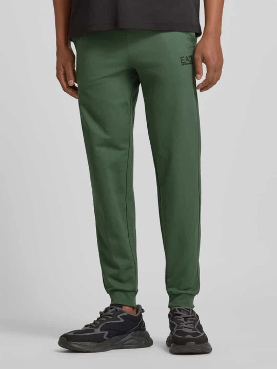 Zdjęcie produktu Spodnie dresowe z logo i elastycznym pasem EA7 Emporio Armani Zielony