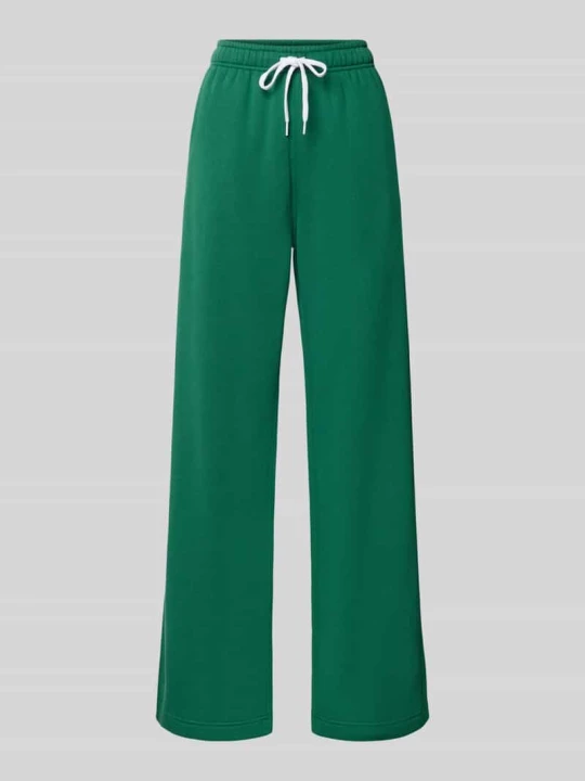 Zdjęcie produktu Spodnie dresowe z szerokimi nogawkami z mieszanka bawełny z wyhaftowane logo Polo Ralph Lauren Zielony