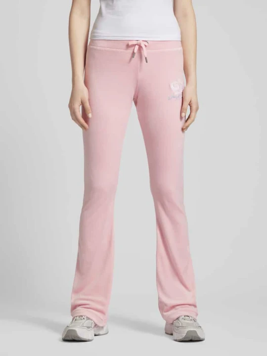 Zdjęcie produktu Spodnie dresowe z wyhaftowanym logo Juicy Couture Mocnoróżowy