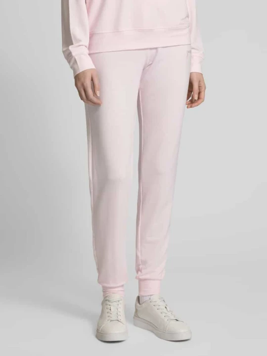 Zdjęcie produktu Spodnie dresowe z wyhaftowanym logo model ‘LUCIA’ Guess Różowy