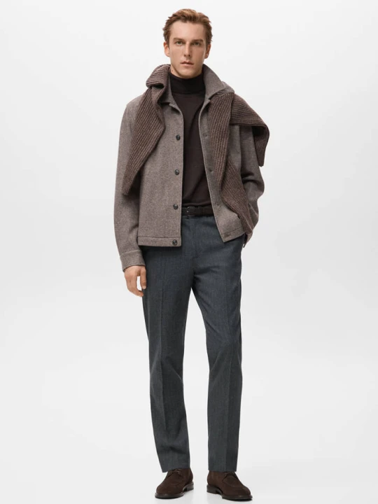 Zdjęcie produktu Spodnie flanelowe slim fit ciemnoszary - Mężczyzna - - MANGO MAN