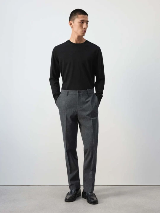 Zdjęcie produktu Spodnie flanelowe slim fit ciemnoszary - Mężczyzna - MANGO MAN