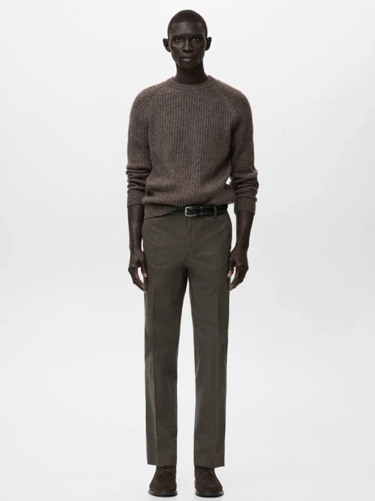 Zdjęcie produktu Spodnie flanelowe slim fit czekoladowy - Mężczyzna - MANGO MAN