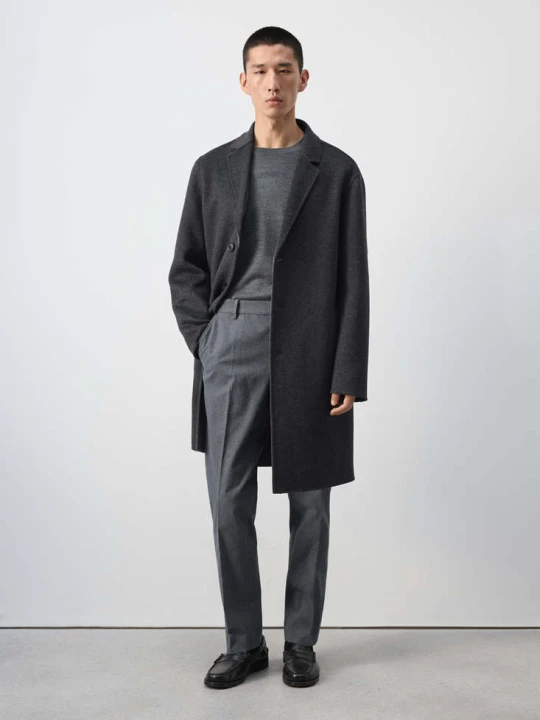 Zdjęcie produktu Spodnie flanelowe slim fit jasnoszary - Mężczyzna - MANGO MAN