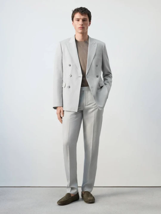 Zdjęcie produktu Spodnie garniturowe Amalfi slim fit błękitny - Mężczyzna - - MANGO MAN