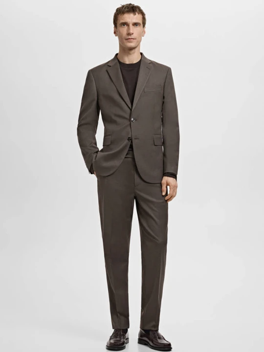 Zdjęcie produktu Spodnie garniturowe Milan slim fit brązowy - Mężczyzna - MANGO MAN
