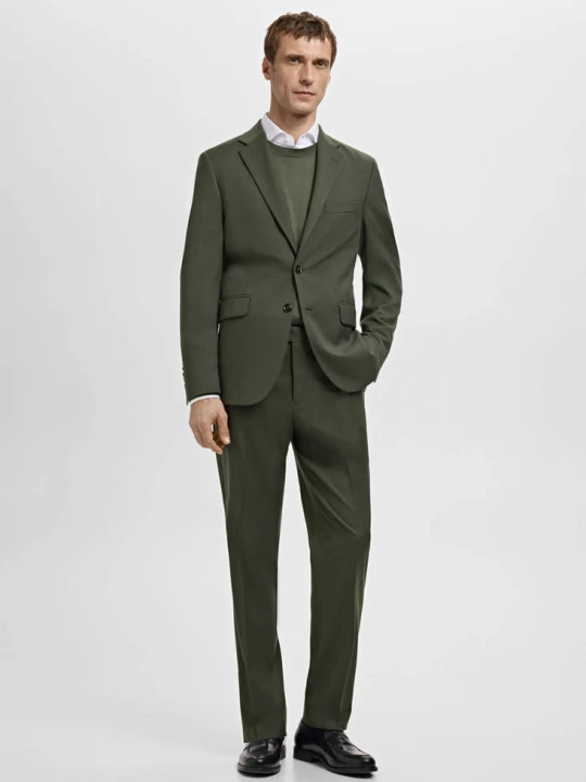 Zdjęcie produktu Spodnie garniturowe Milan slim fit khaki - Mężczyzna - MANGO MAN