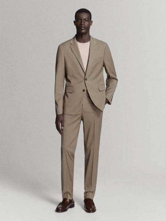 Zdjęcie produktu Spodnie garniturowe Milan slim fit średni brązowy - Mężczyzna - - MANGO MAN