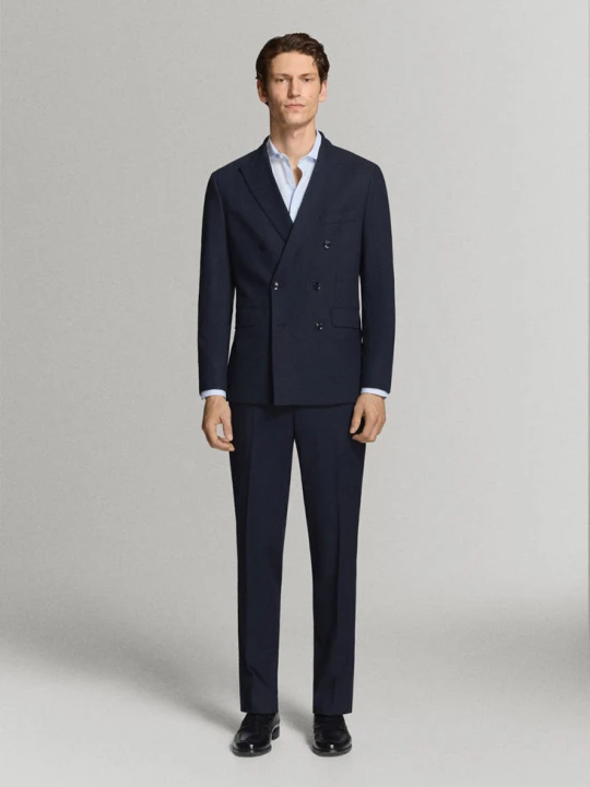 Zdjęcie produktu Spodnie garniturowe Mónaco slim fit granatowy - Mężczyzna - MANGO MAN