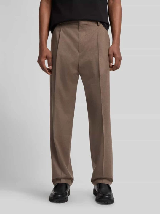 Zdjęcie produktu Spodnie garniturowe o kroju modern fit z dodatkiem wełny model 'Tony262X' Hugo Jasnobrązowy melanż