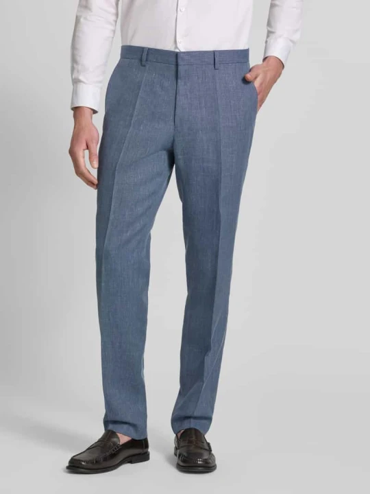 Zdjęcie produktu Spodnie garniturowe o kroju regular fit z mieszanki lnu model 'LEON' Boss