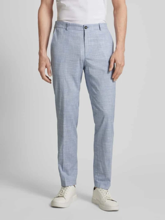 Zdjęcie produktu Spodnie garniturowe o kroju slim fit z dodatkiem wełny i lnu model 'Hank' JOOP! Oceaniczny