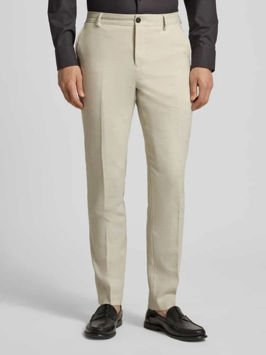 Zdjęcie produktu Spodnie garniturowe o kroju slim fit z dodatkiem wełny model 'SLIM-OASIS' Selected Złamany biały