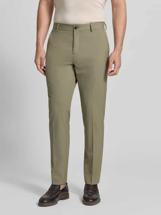 Zdjęcie produktu Spodnie garniturowe o kroju slim fit z dodatkiem wiskozy model 'LIAM' Selected Zielony