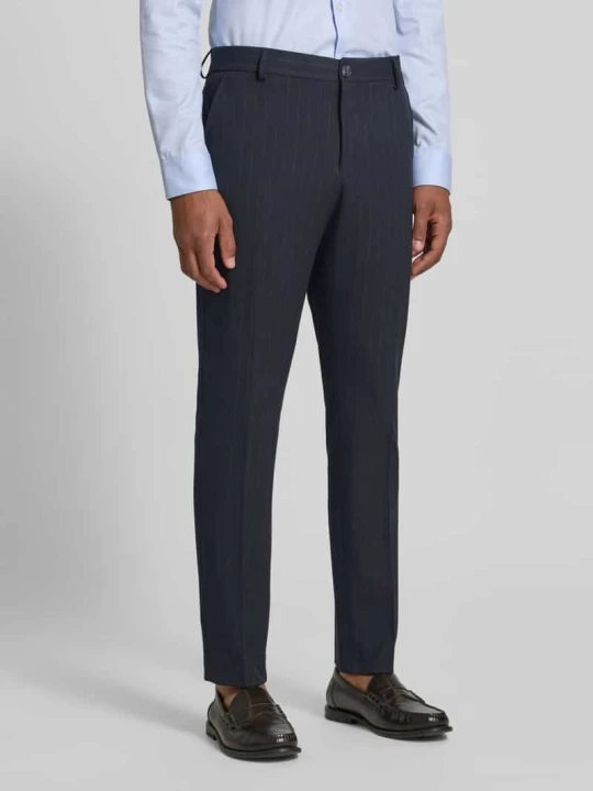 Zdjęcie produktu Spodnie garniturowe o kroju slim fit z dodatkiem wiskozy model 'PETER' Selected Granatowy