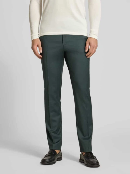 Zdjęcie produktu Spodnie garniturowe o kroju slim fit z kantami model 'Move Apollo' Digel Zielony