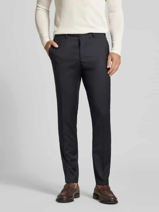 Zdjęcie produktu Spodnie garniturowe o kroju slim fit z kantami model 'Move Apollo' Digel Granatowy
