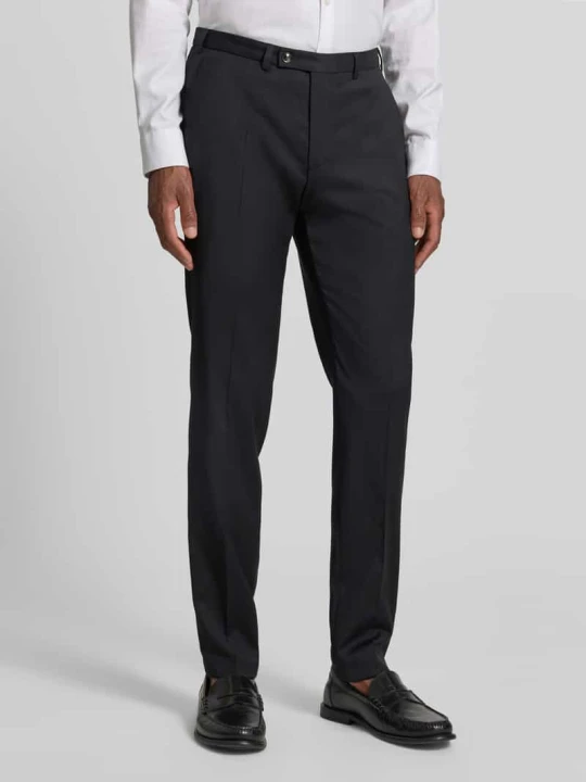 Zdjęcie produktu Spodnie garniturowe o kroju slim fit z kantami model 'Move Apollo' Digel Czarny