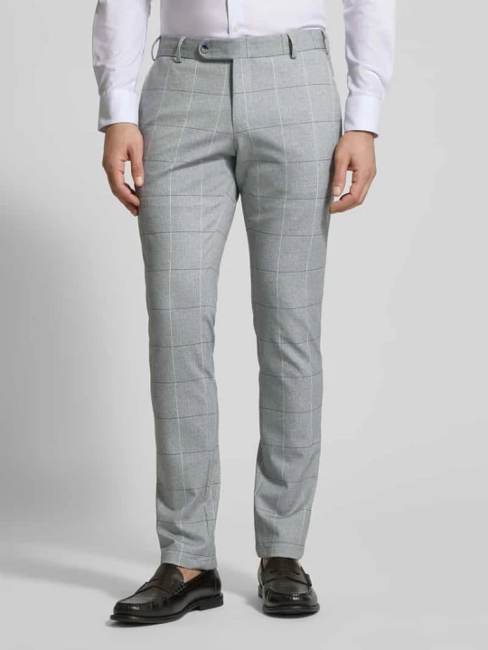 Zdjęcie produktu Spodnie garniturowe o kroju slim fit z kieszeniami z tyłu Atelier Torino Zielony