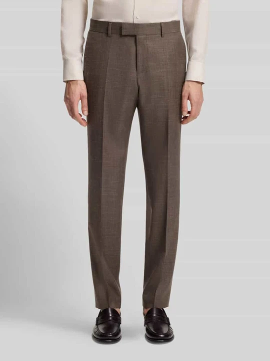 Zdjęcie produktu Spodnie garniturowe o kroju slim fit z Mieszanka żywej wełny, jedwabiu i lnu Model 'H-GENIUS-B1-262' Boss Średniobrązowy