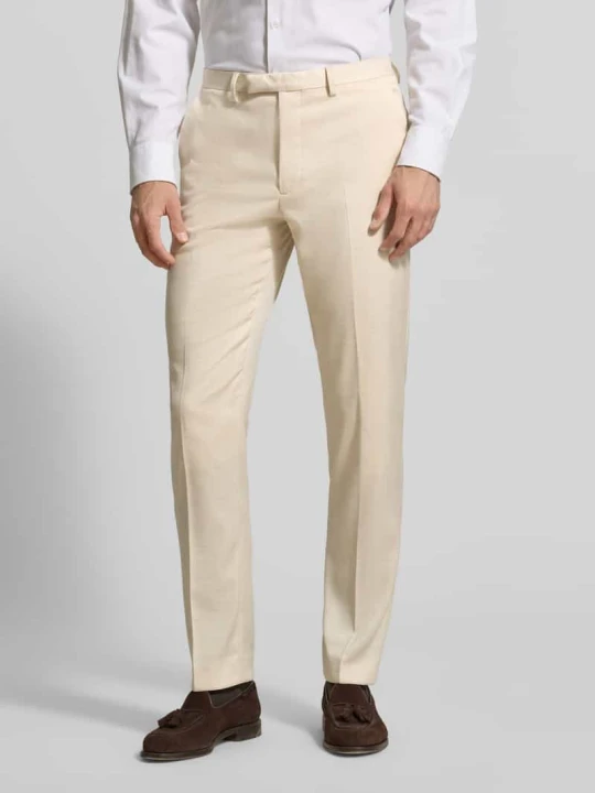 Zdjęcie produktu Spodnie garniturowe o kroju slim fit z zakładkami w pasie MCNEAL Beżowy
