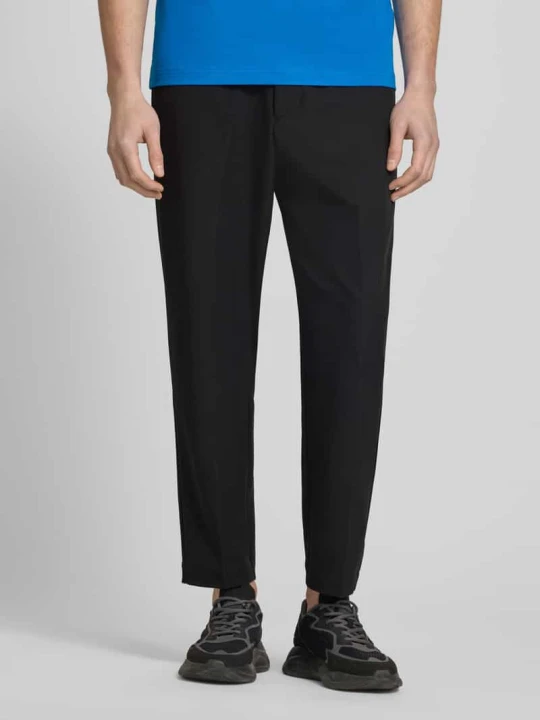 Zdjęcie produktu Spodnie garniturowe o kroju tapered fit z łatwego w prasowaniu materiału Model 'T_CONVERT' Boss Czarny